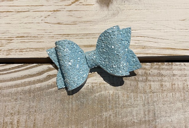 Baby Blue Small Glitter Bow-