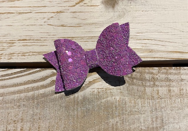 Orchid Sparkles Small Glitter Bow-