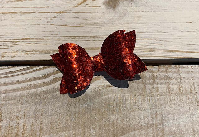 Red Sparkle Small Glitter Bow-